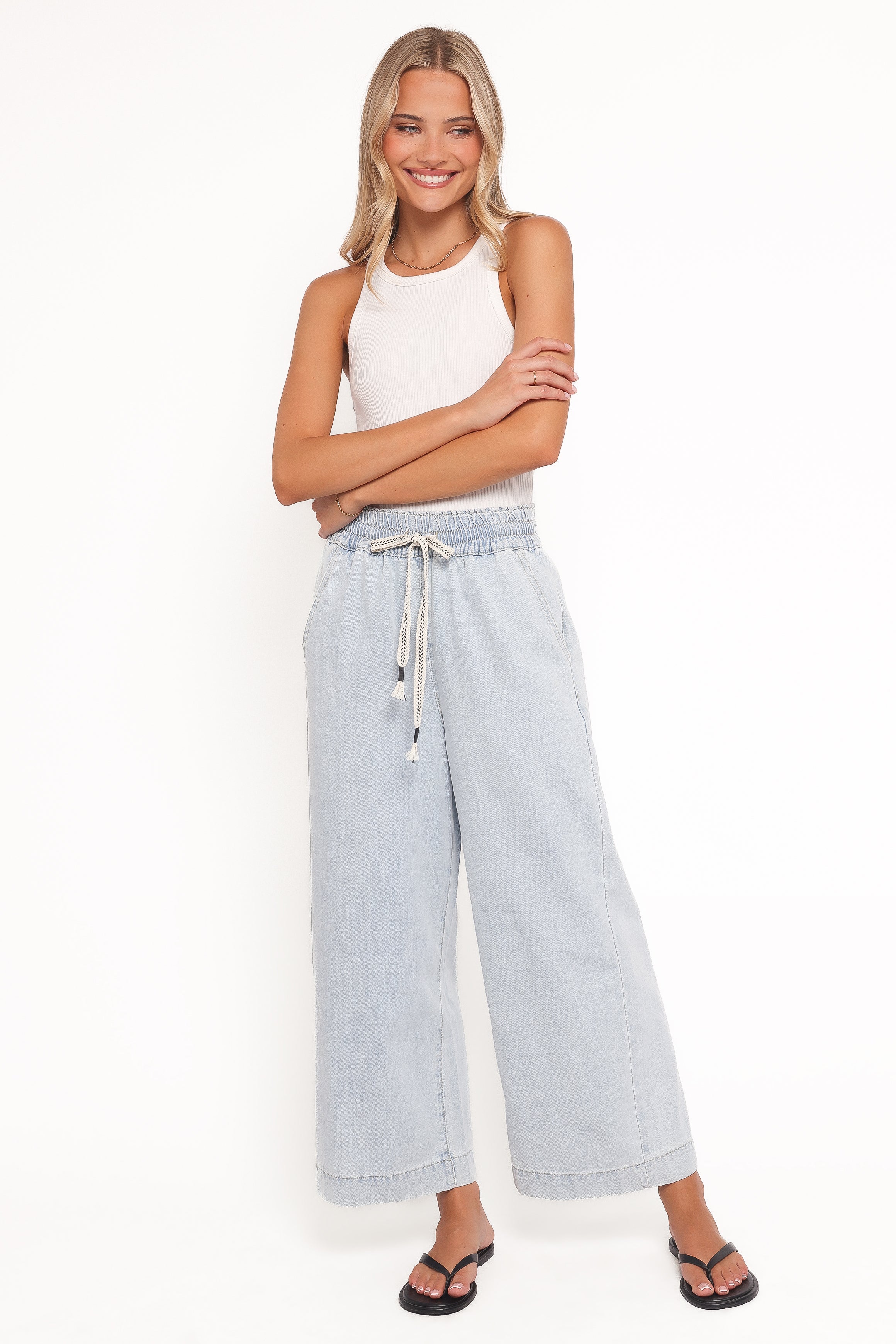 Jenni Wide Leg Pant Light Wash