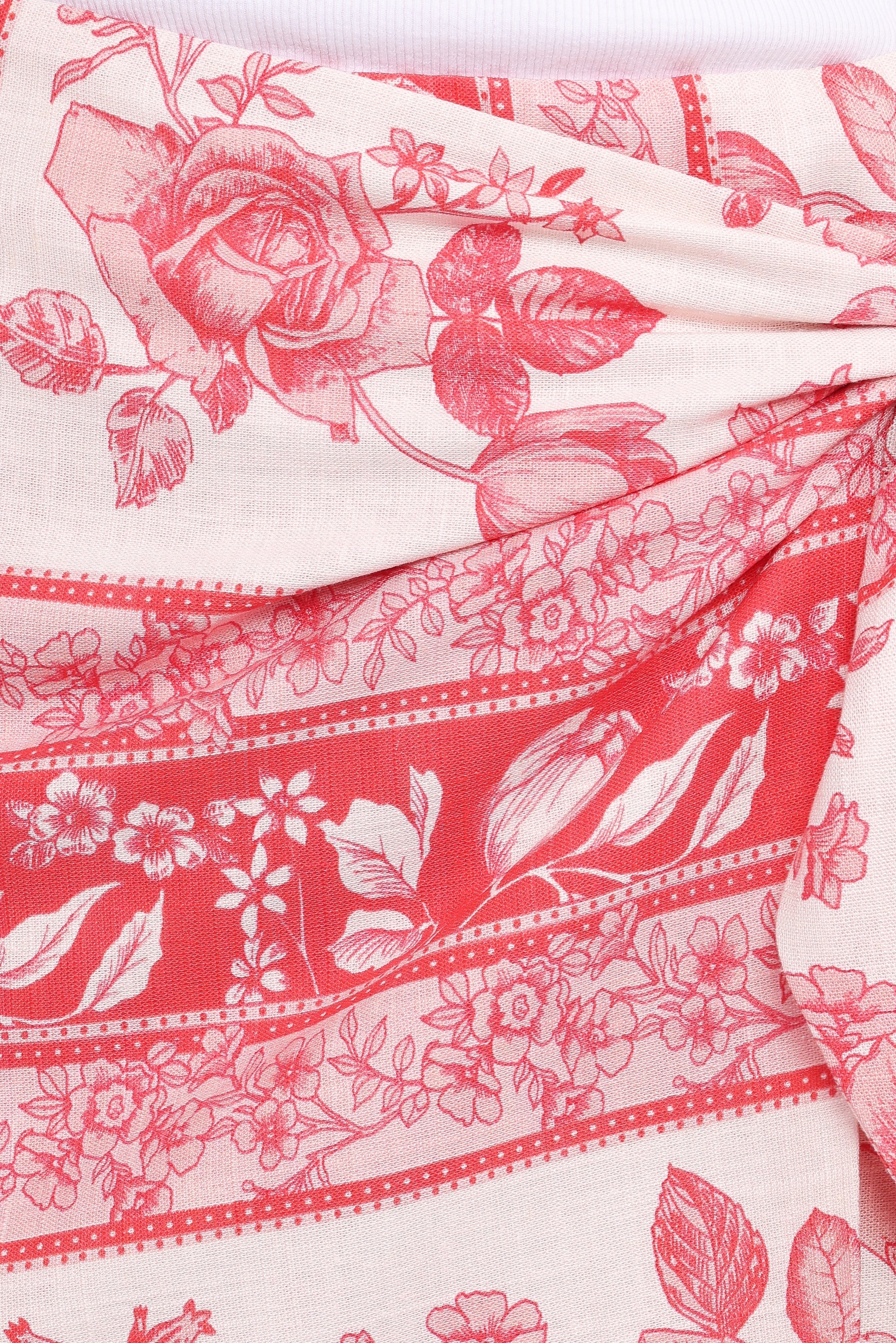Calypso Wrap Mini Skirt Rose Tile