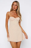 In The Back Of My Mind Mini Dress Cream Choc Polka Dot