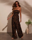 Markey Abstract Strapless Jumpsuit