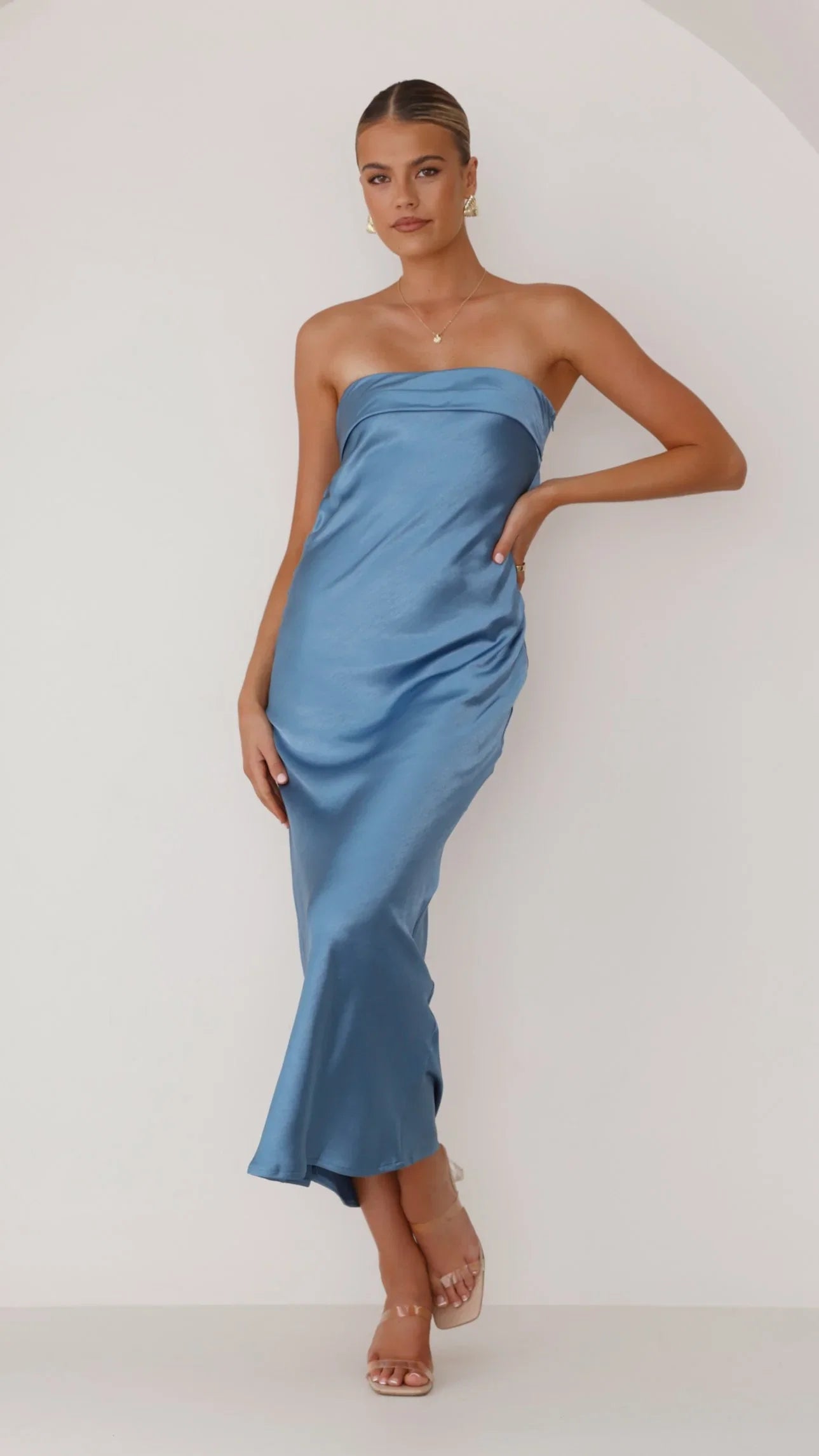 Gisele Maxi Dress Steel Blue