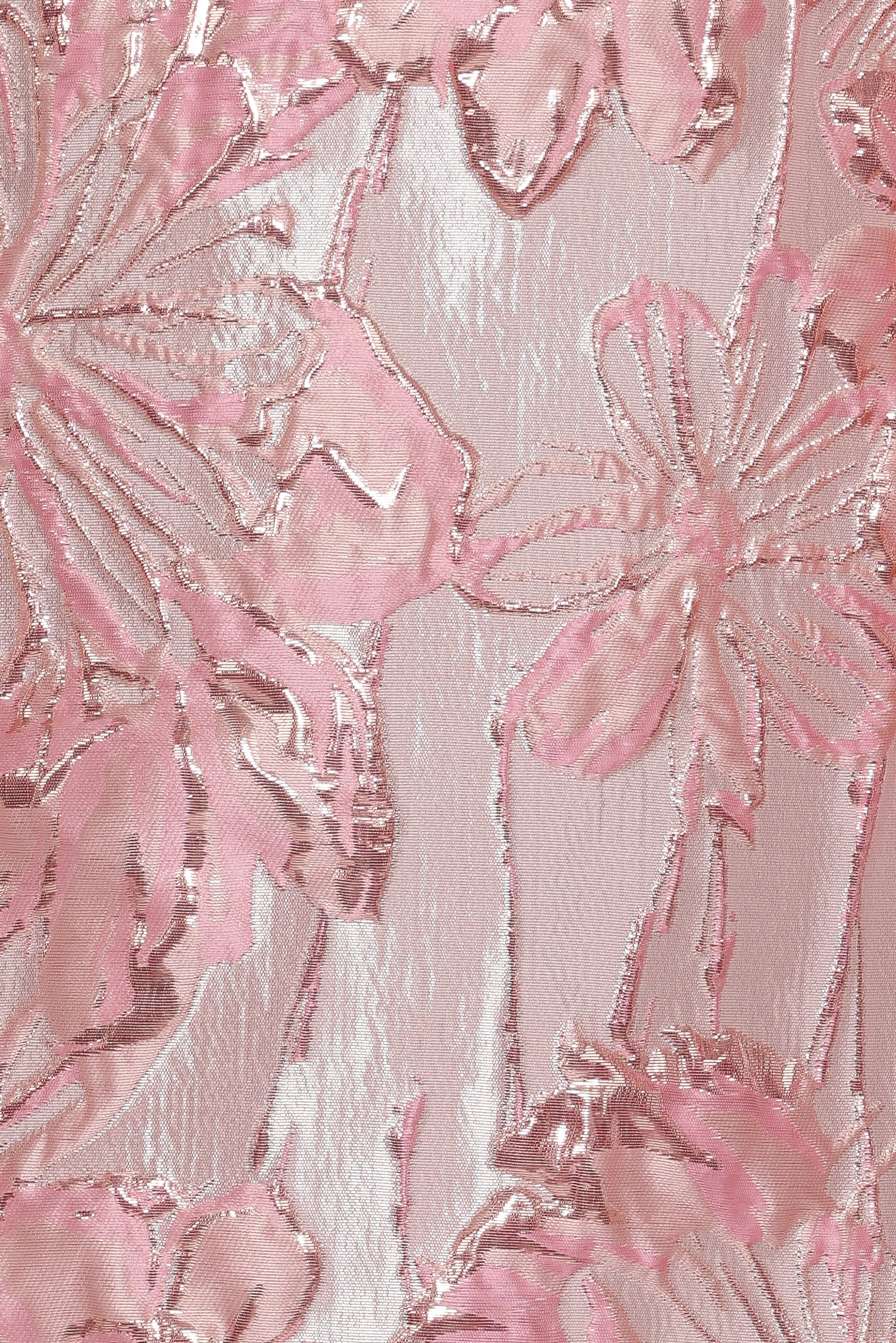 Treloar Long Sleeve Mini Dress Pink Brocade