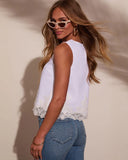 Blissful Day Lace Hem Tank