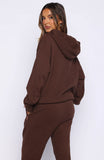 Moving Out Waffle Oversized Hoodie Chocolate