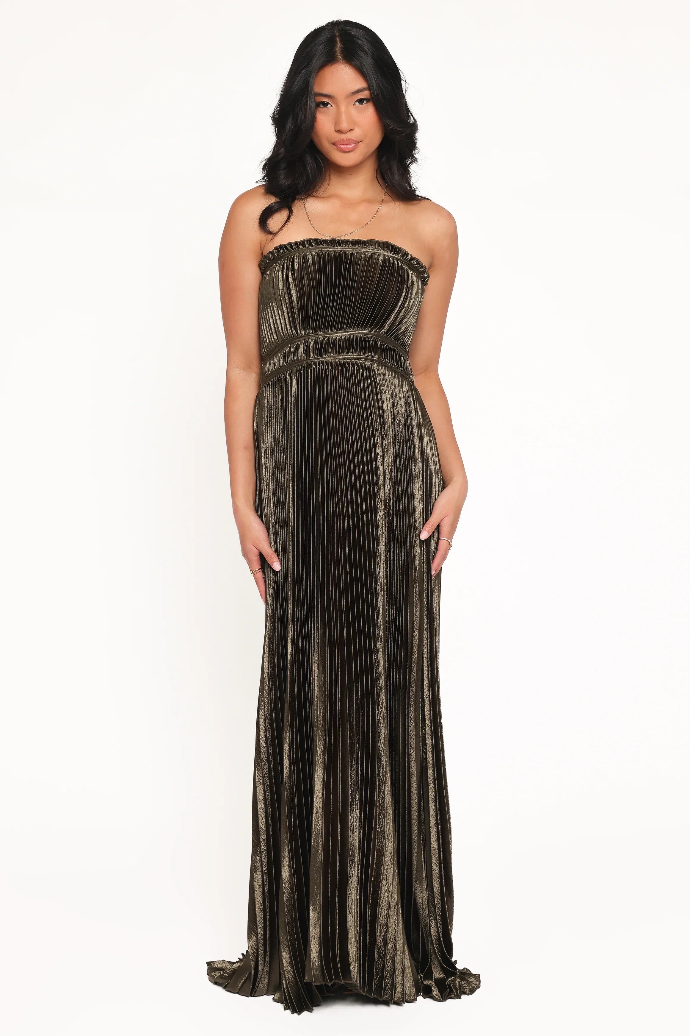 Angelique Strapless Maxi Dress Olive