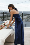 Aria Velvet Jumpsuit Sapphire