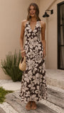 Solange Maxi Dress Chocolate Floral