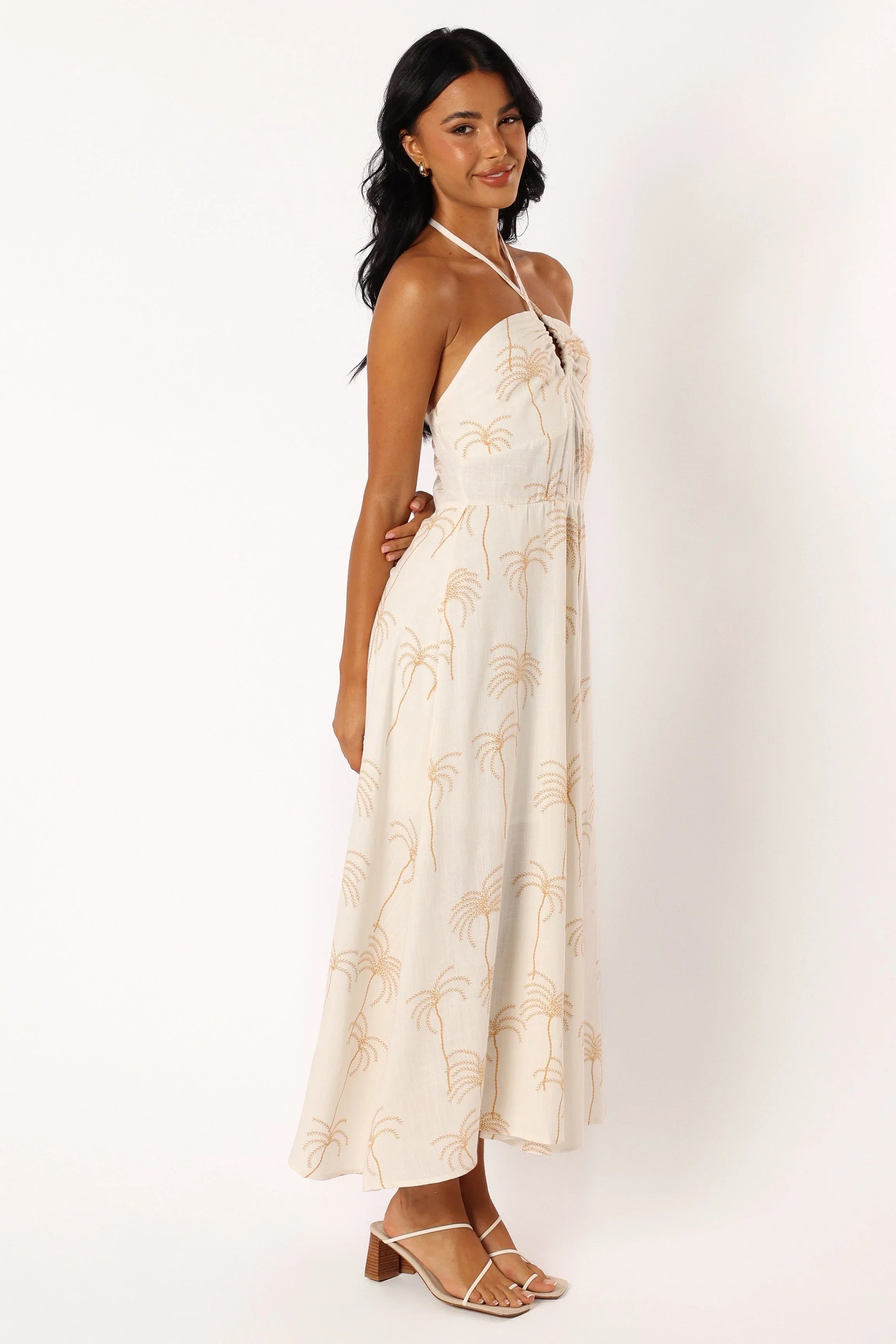 Granger Halterneck Midi Dress White Print