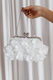 Mon Amour Floral Clutch White