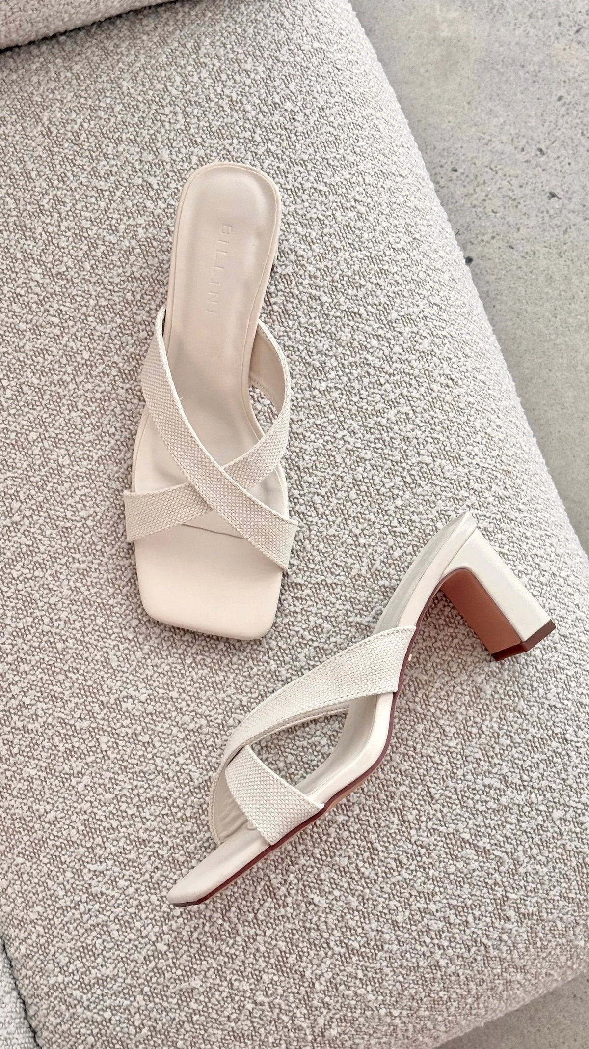 Camila Heel Ivory Linen