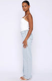 Overachieving Mid Rise Straight Leg Jeans Glacier Blue
