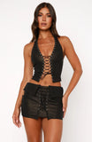 Falling Star PU Bustier Chocolate