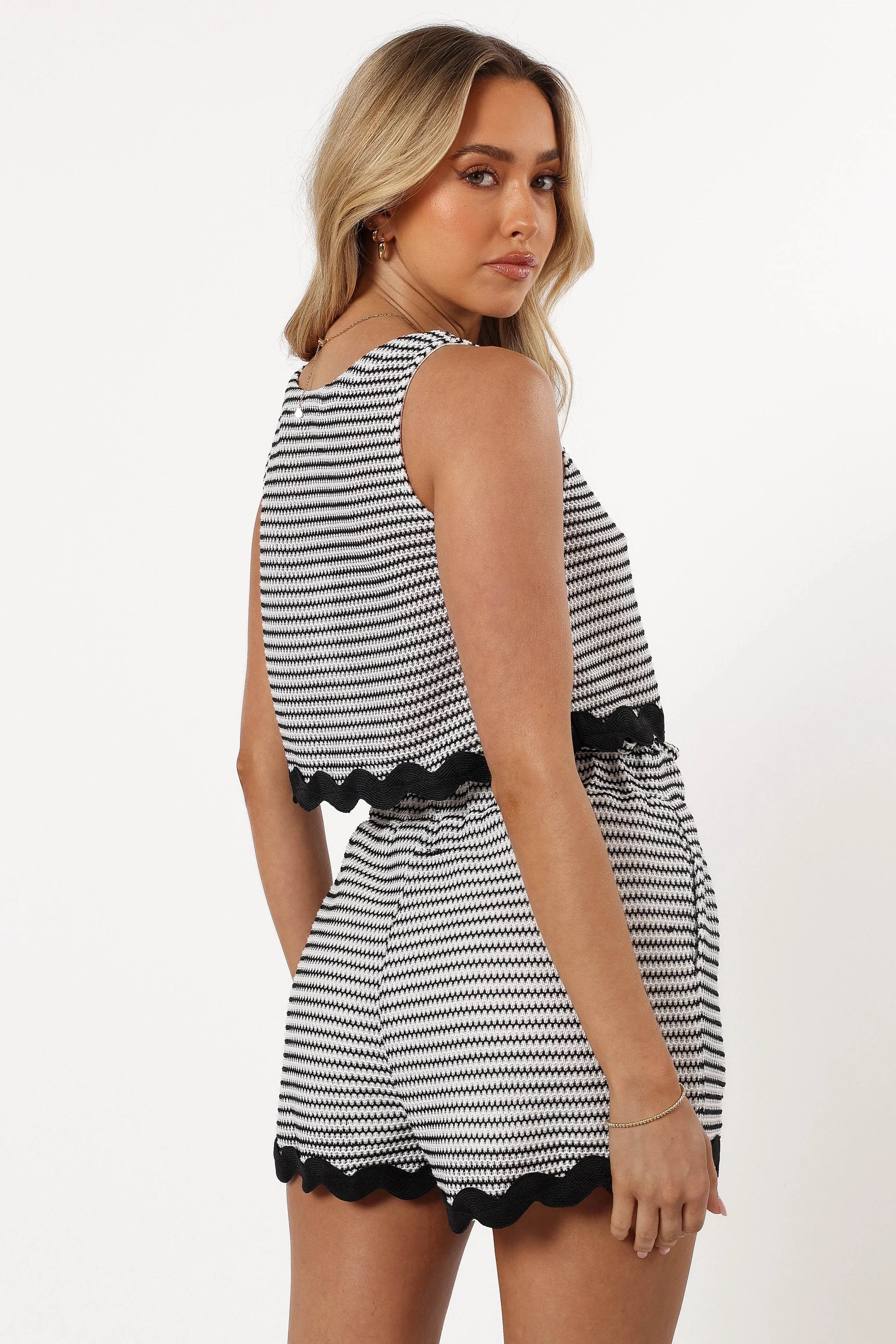 Caty Short Set White Black