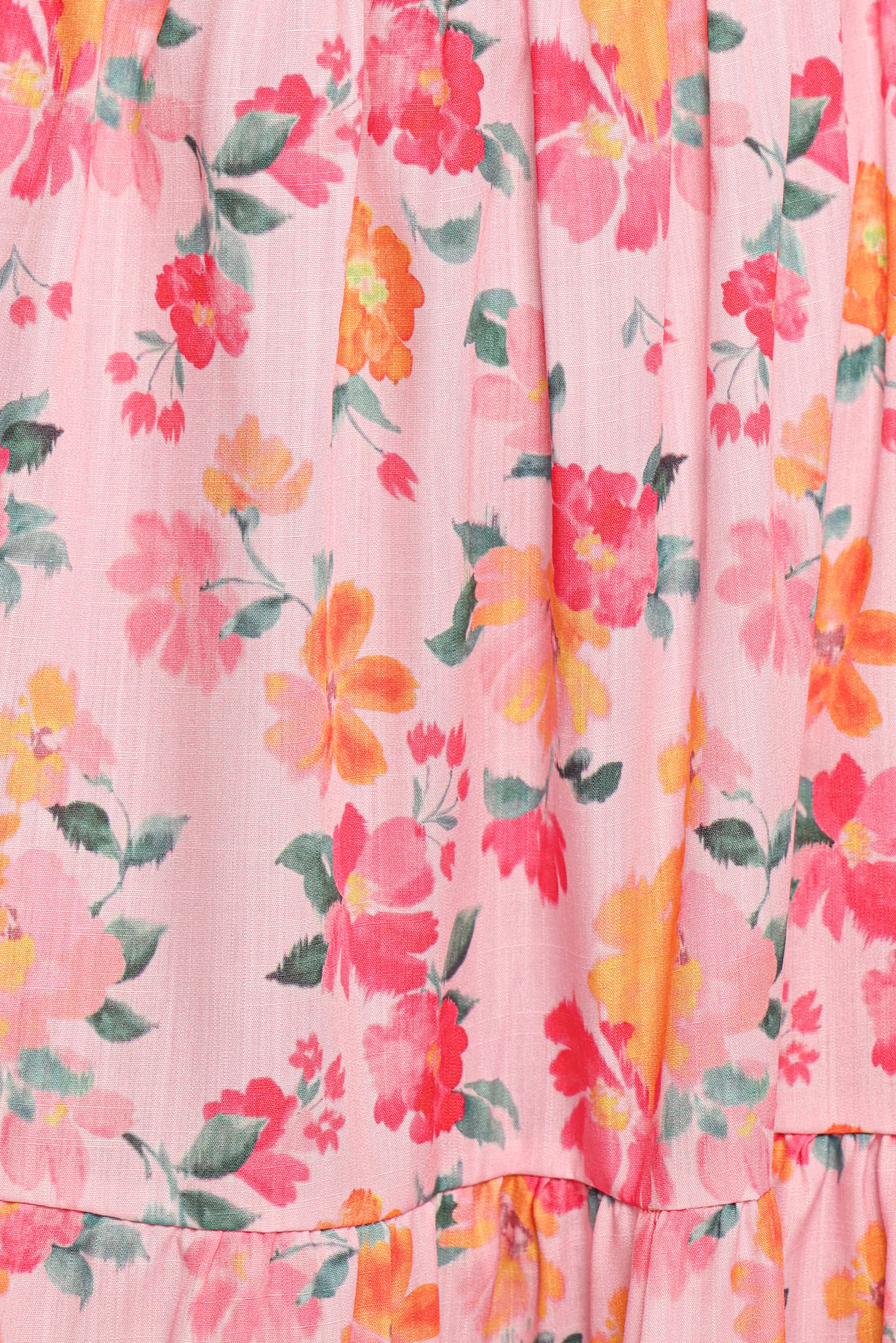 Soliel Midi Dress Pink Floral