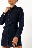 Natala Long Sleeve Mini Dress Denim