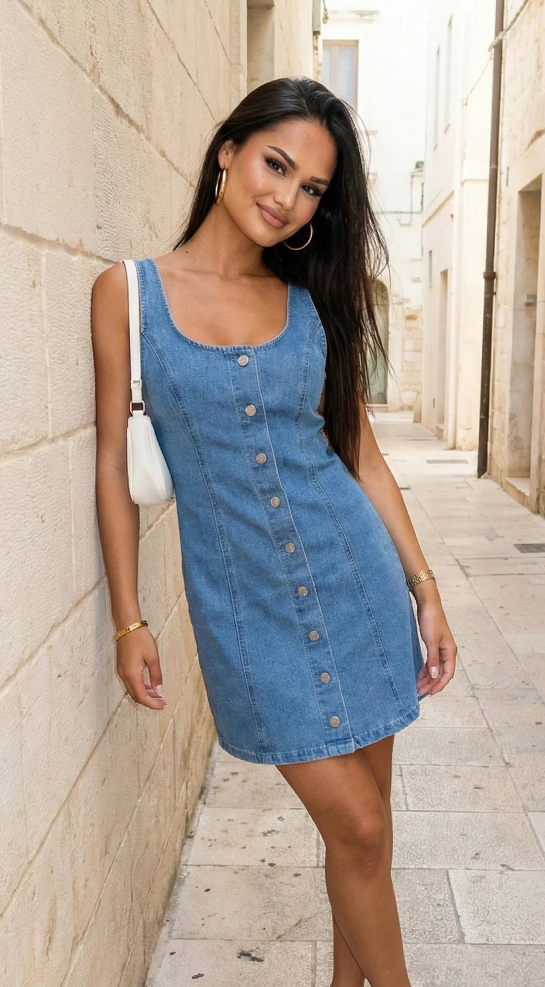 Elba Demin Mini Dress Blue