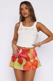 Nostalgic Dream Beaded Mini Skirt Tropical Bloom