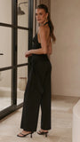 Sarki Halter Neck Crop Top Black