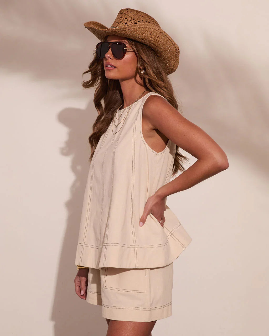 Chic Atelier Linen Tunic Tank Top