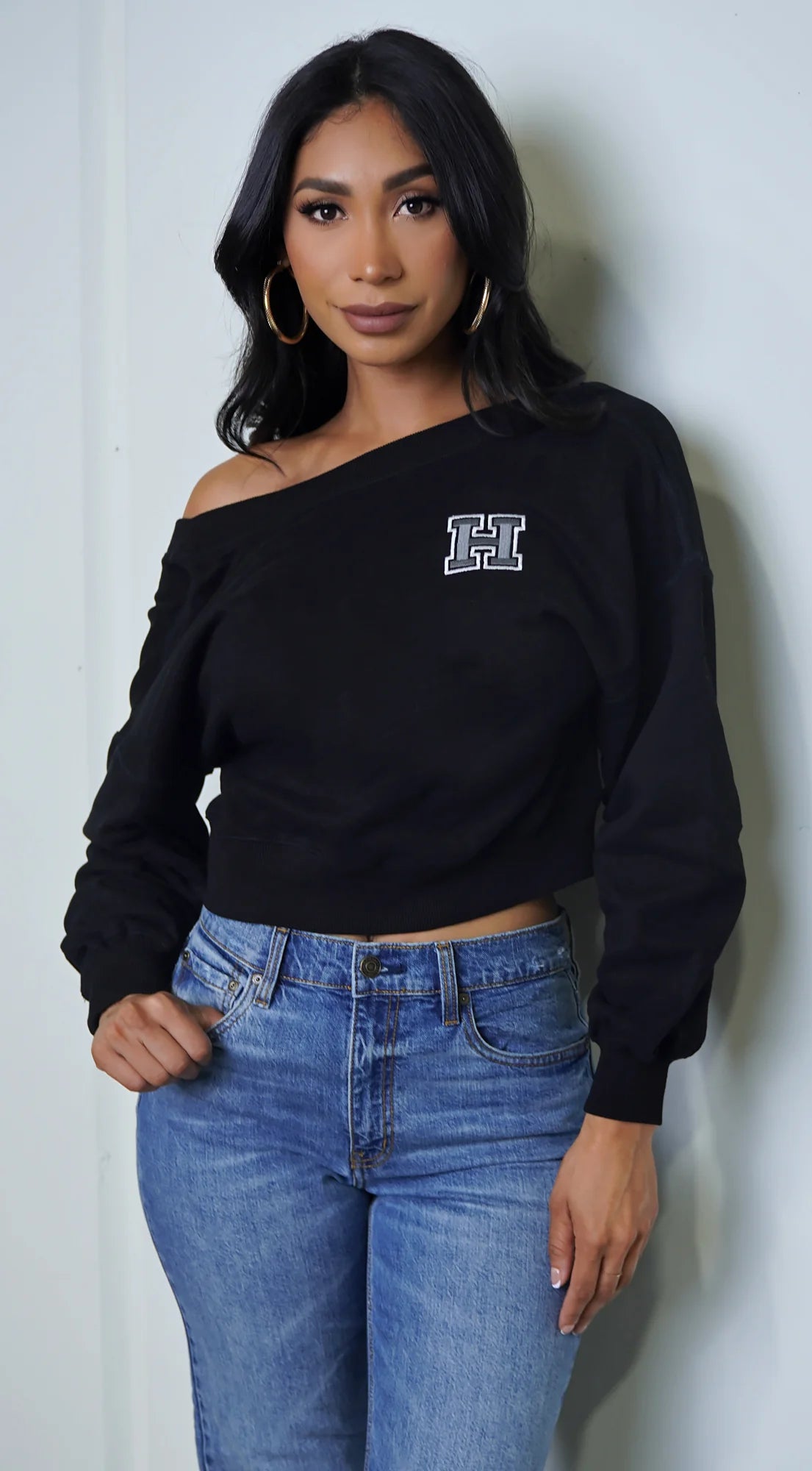 Kali Off Shoulder Sweater Black