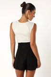Maya High Waisted Paperbag Shorts Black