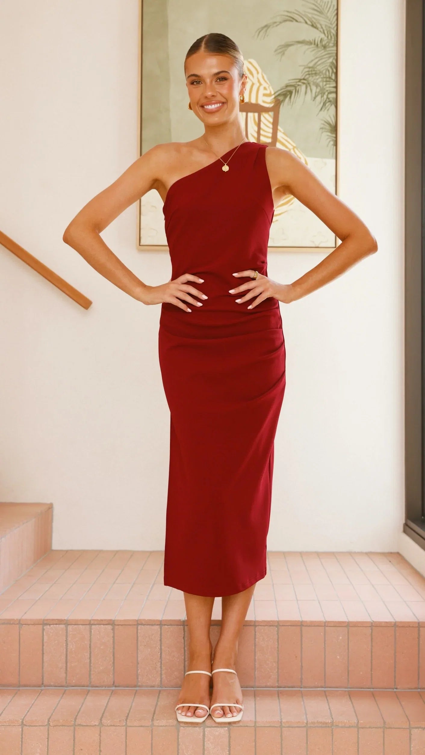 Alaina Midi Dress Wine
