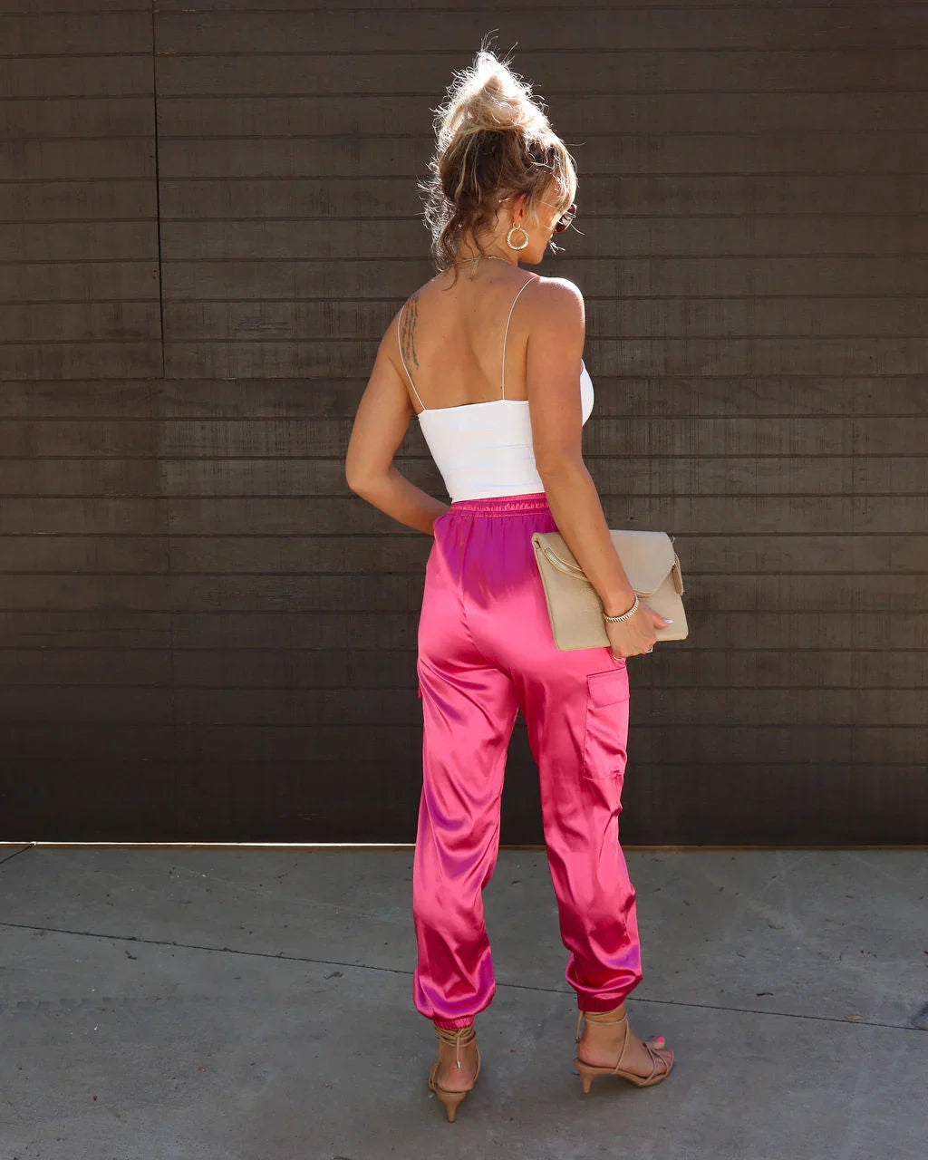 Athena Satin Cargo Pants