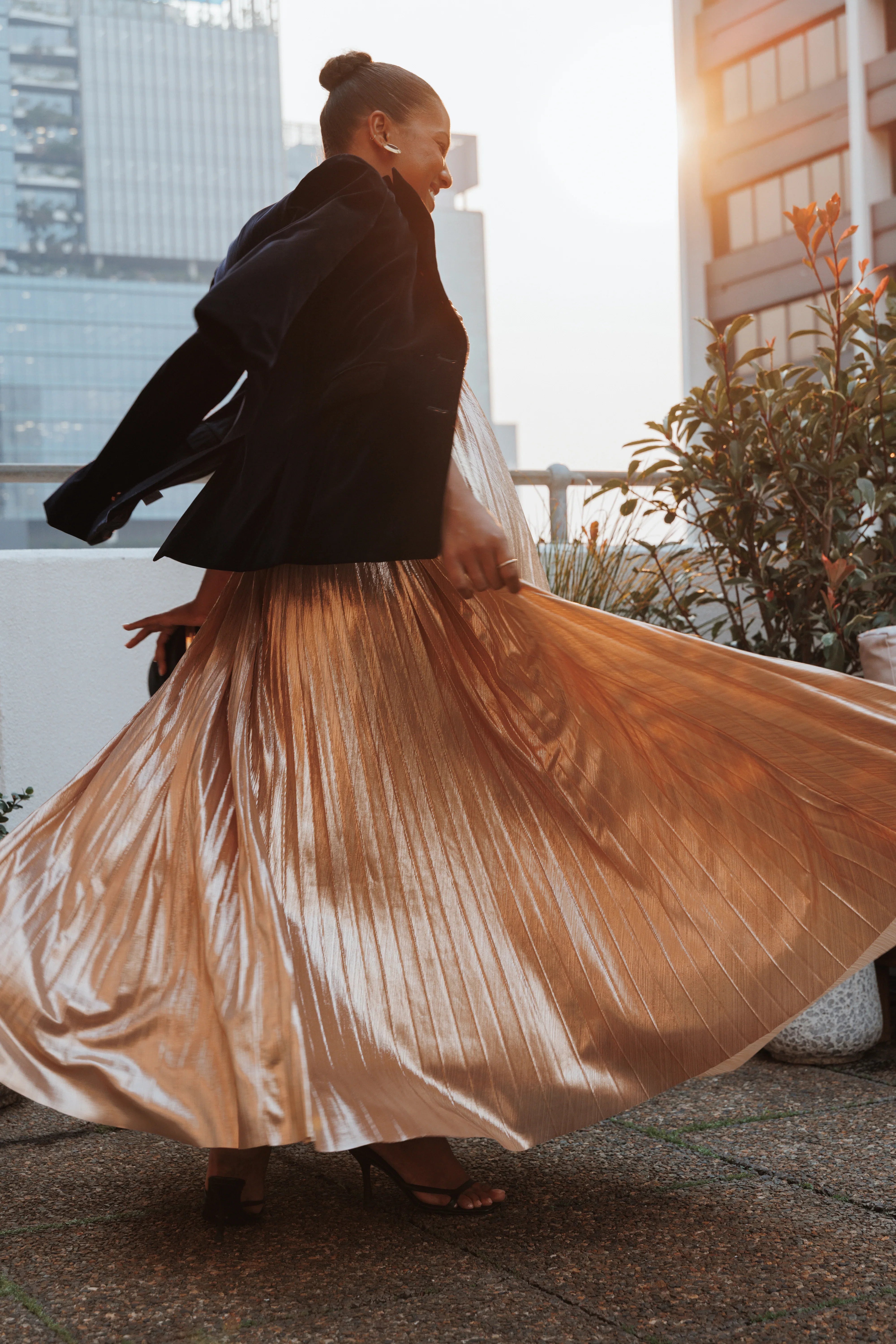 Faye Strapless Maxi Dress Gold