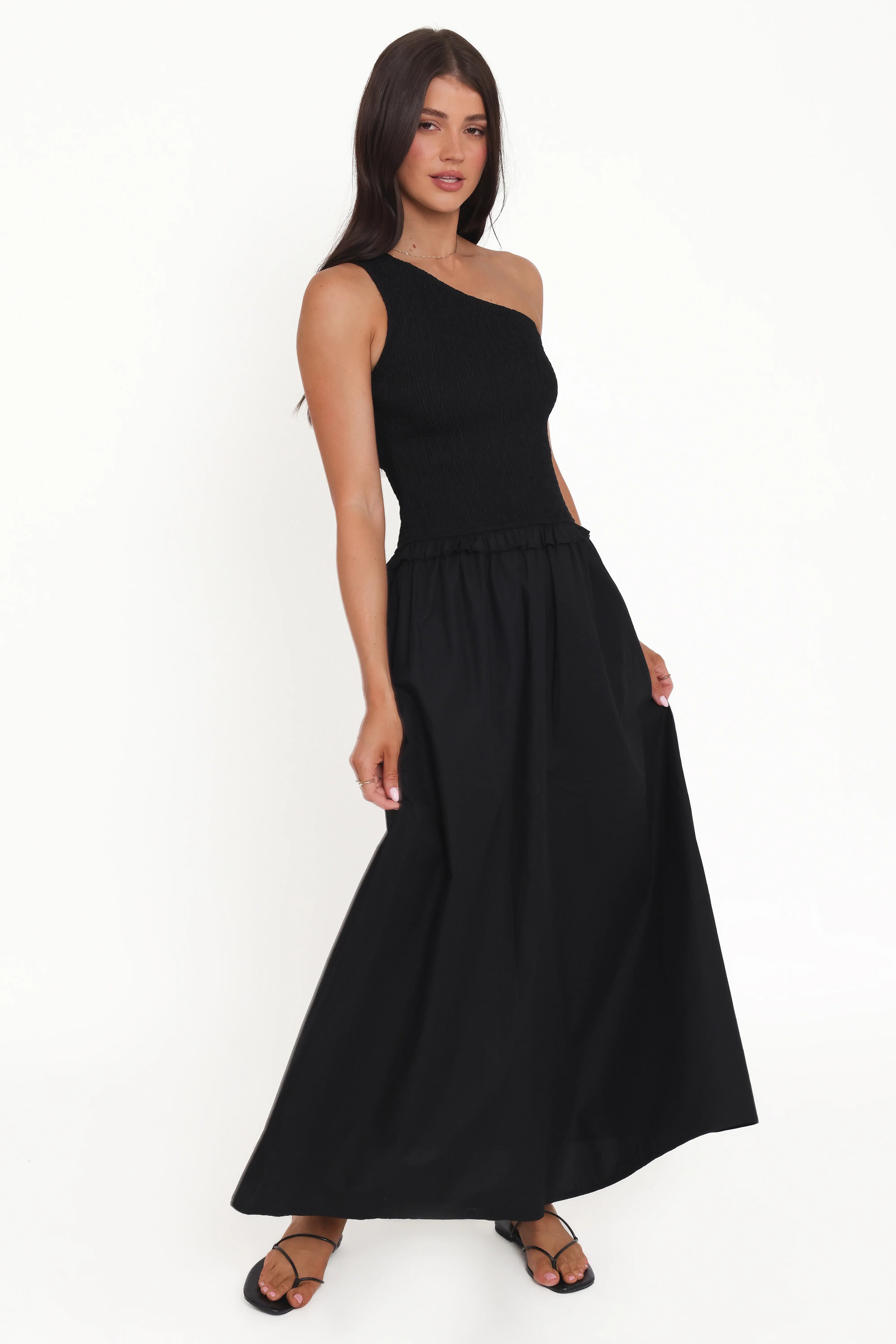 Myla One Shoulder Maxi Dress Black