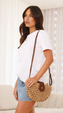 Marielle Half Moon Bag Straw