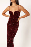 Madison Sequin Maxi Dress Wine