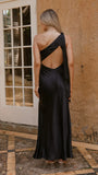 Halle One Shoulder Maxi Dress Black