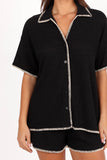 Essen Knit Shirt Set Black Cream