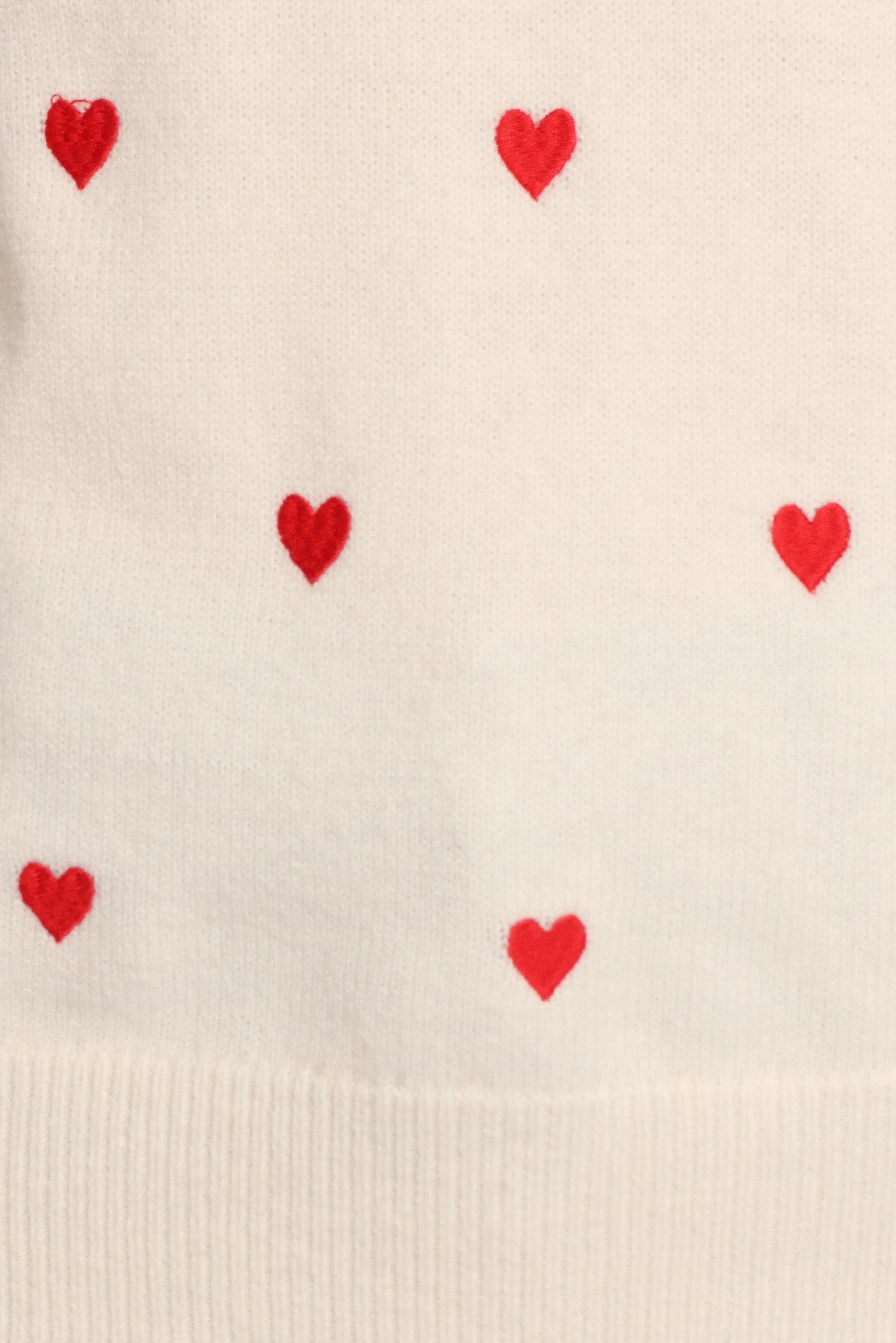Xadie All Over Mini Heart Sweater Cream Red