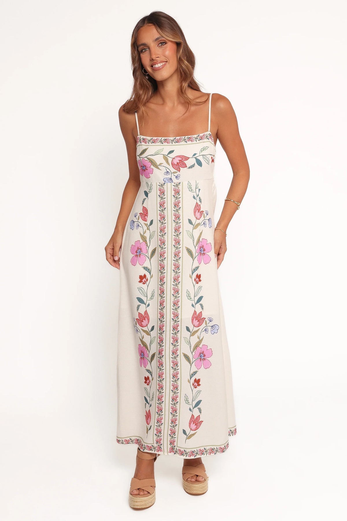 Vesta Midi Dress Pink Multi