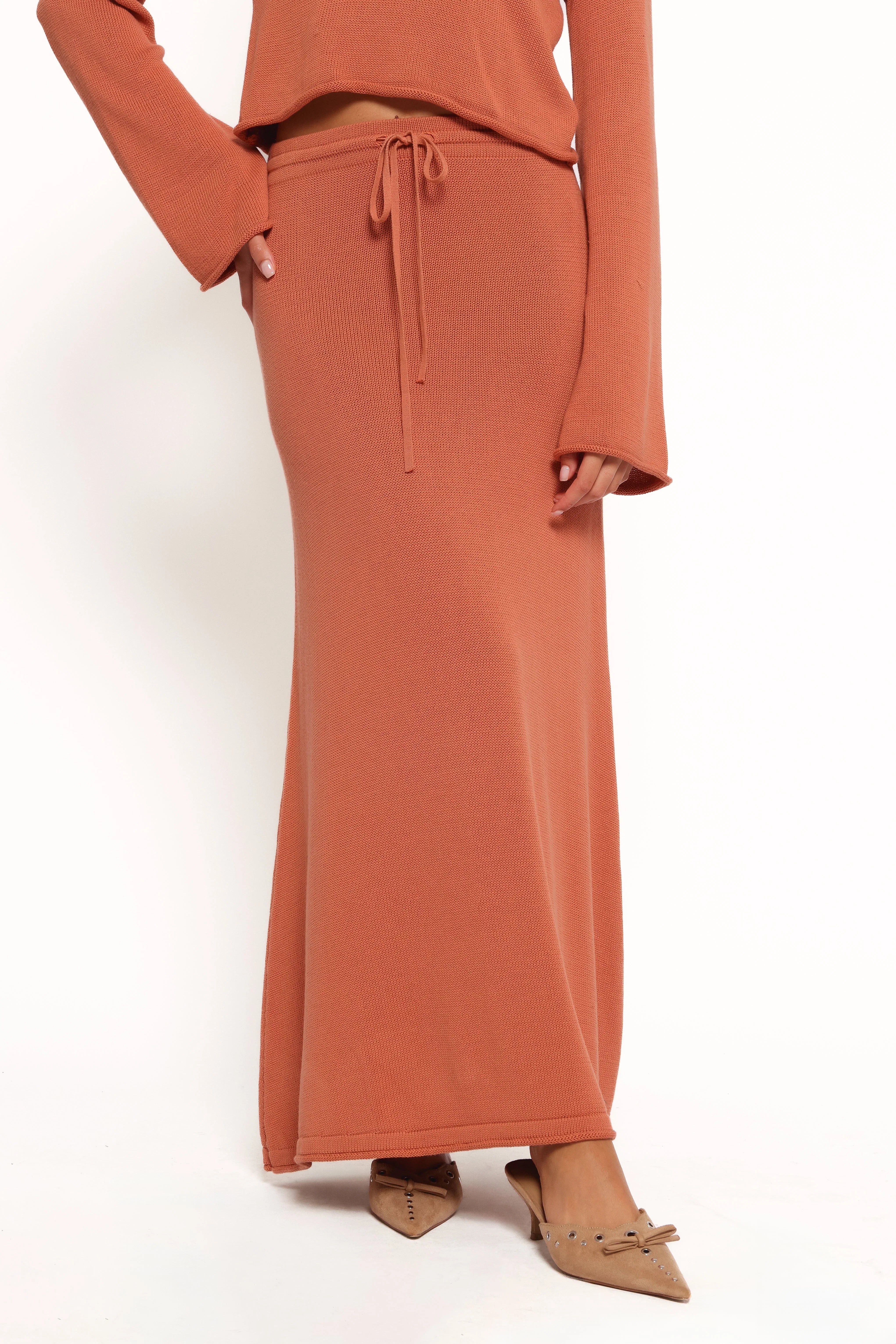 Rooney Knit Skirt Cinnamon