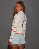 Starting Line Quarter Zip Stripe Sweater