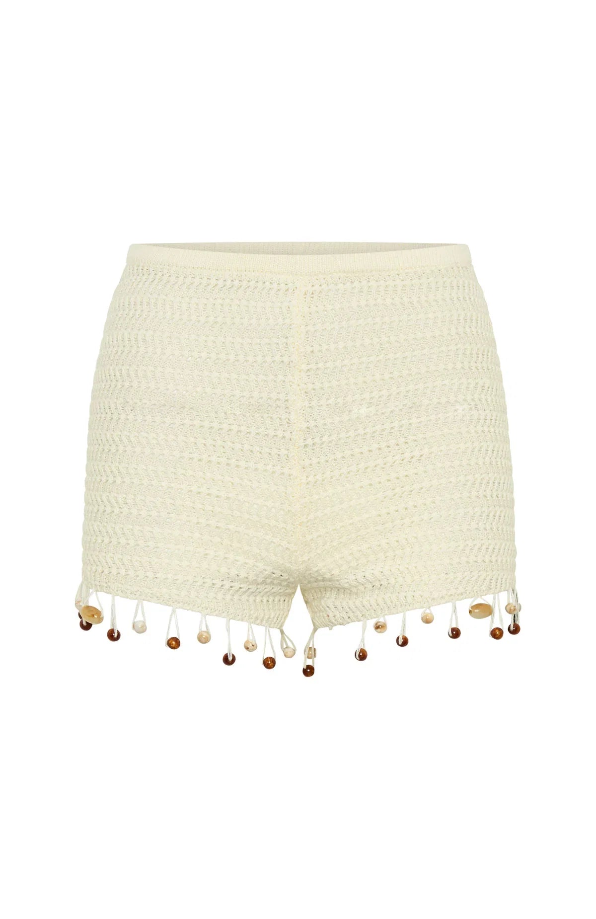 One More Time Crochet Shorts Off White