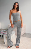 Happy It Happened Pants Grey White Stripe
