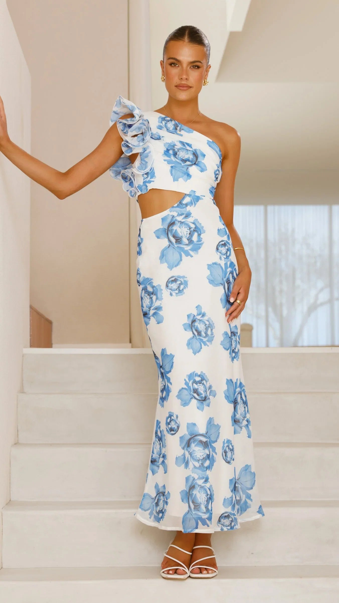 Amina Maxi Dress Blue Rose