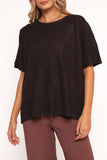 Morris Short Sleeve Oversized Sweater Tee Dark Chocolate