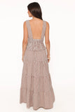 Eirlys Tiered Skirt Set Brown White