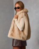 Elowen Sage Faux Fur Vest