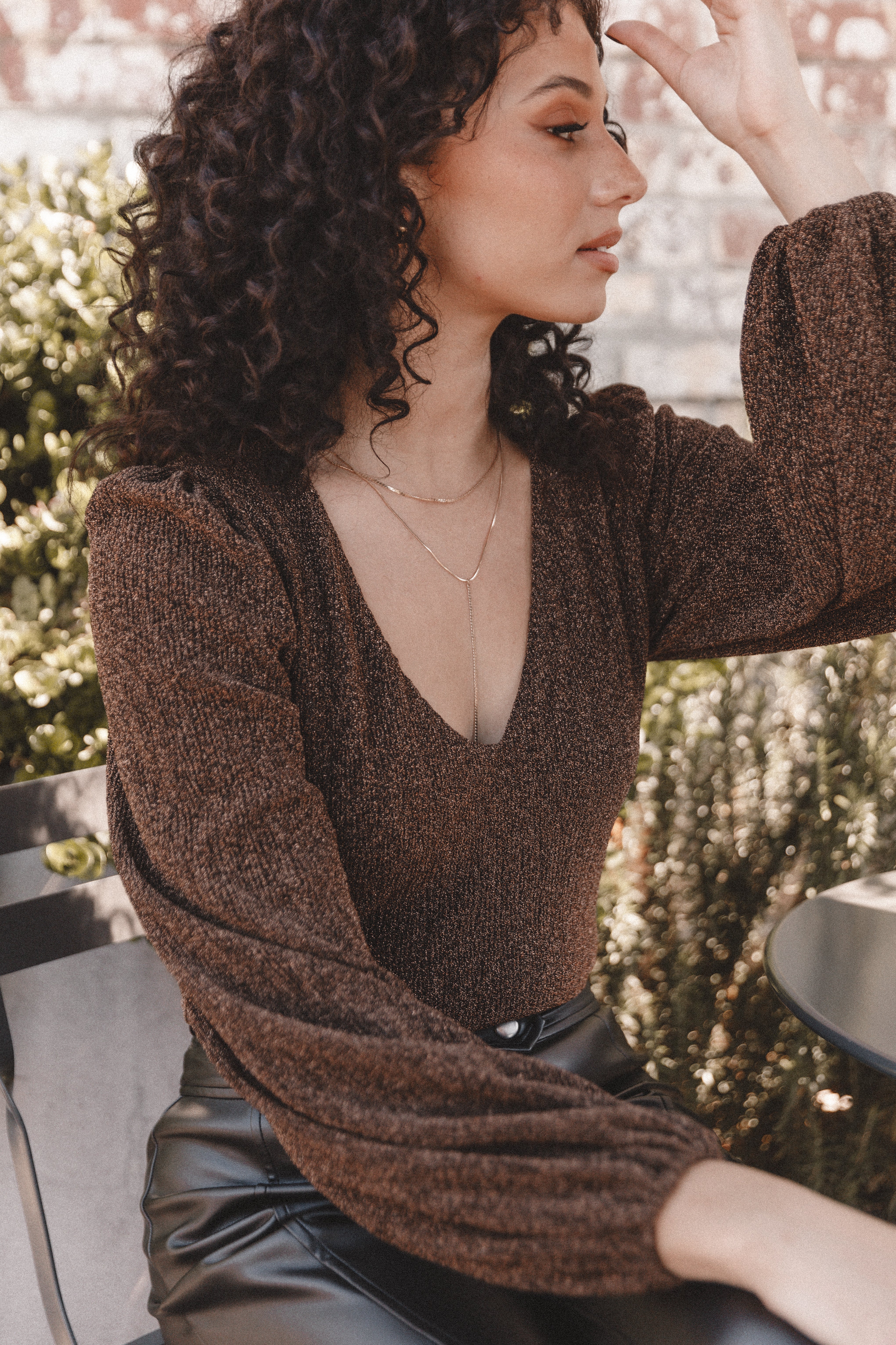 Wander Long Sleeve Bodysuit Bronze