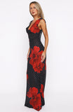 Thats Amore Maxi Dress Black Scarlet Bloom