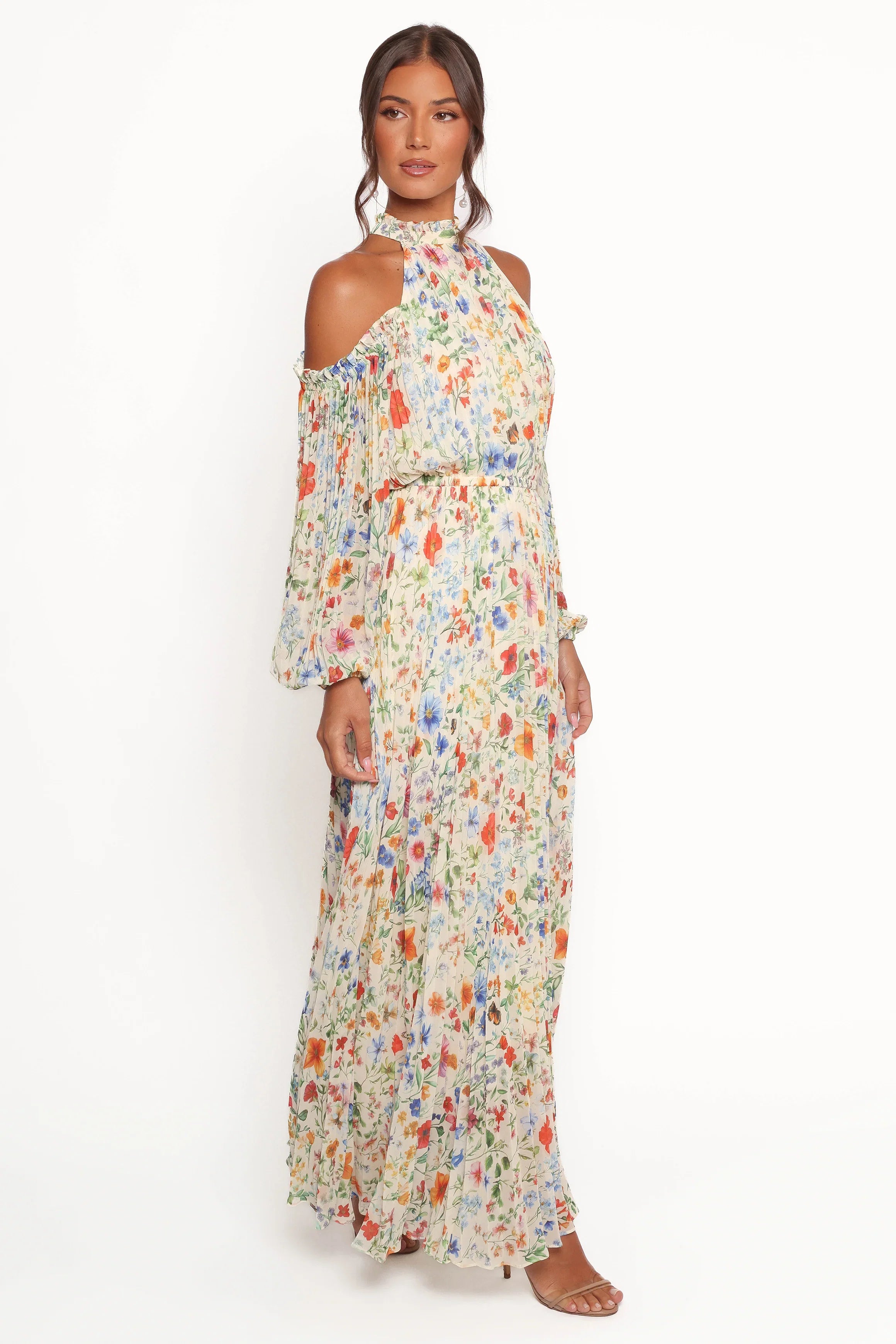 Hilary Pleated Maxi Dress Garden Floral
