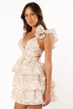 Leanna Tiered Mini Dress Rose Floral
