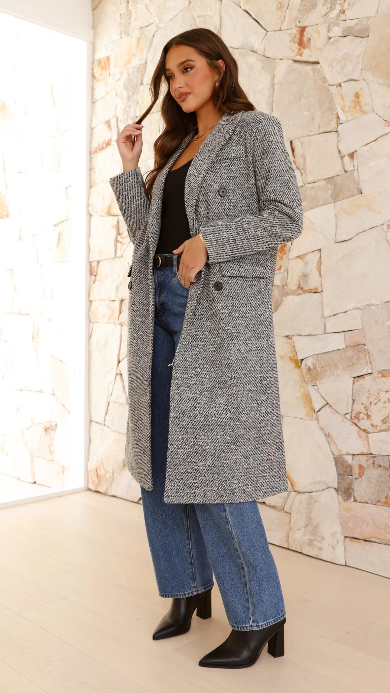 Jayla Longline Coat Grey