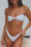 Ocean Baby Bikini Top Cream Choc Stripe