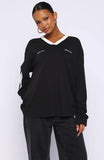 Dreamy Skies Long Sleeve Oversized Jersey Black